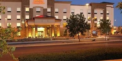 Hampton Inn & Suites exterior at dusk, Prescott Valley AZ