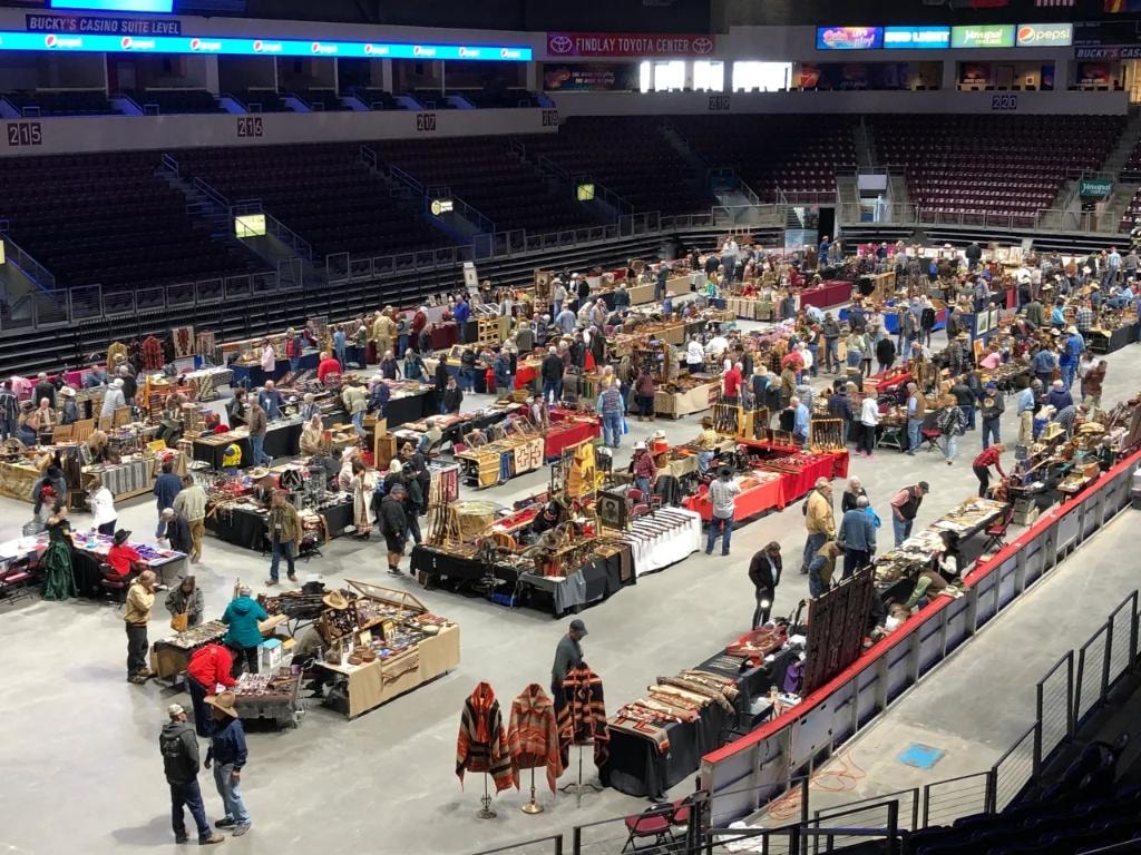 Overhead view of the packed Findlay Toyota Center arena floor during the CCG show